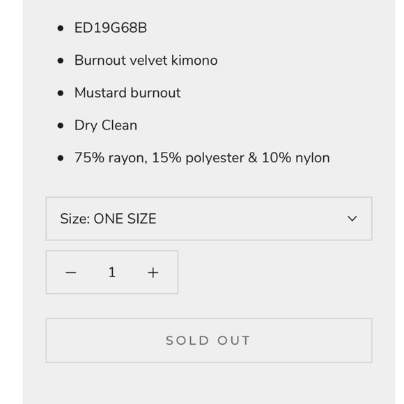 NWT ARATTA Rose of the Wild Kimono (OS) - Picture 4 of 7